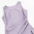 【ILEY 伊蕾】收腰開衩抽繩真兩件式洋裝(紫色；M-XL；1241607611)