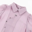 【ILEY 伊蕾】新中式造型盤釦澎袖上衣(淺紫色；M-XL；1242591515)