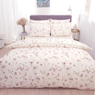【Lust】法式玫瑰 100%純棉、雙人5尺床包/枕套/舖棉被套6X7尺、台灣製