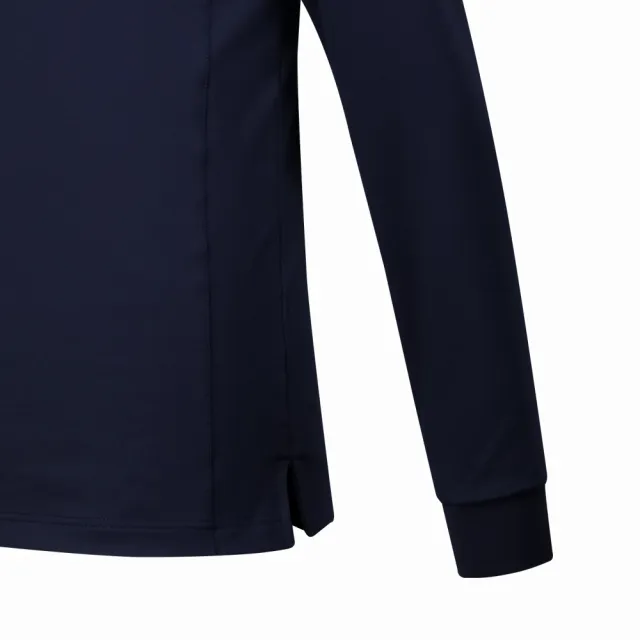 【PING】男款素面運動型吸濕排汗立領長袖POLO衫-深藍(GOLF/高爾夫球衫/PA23225-58)