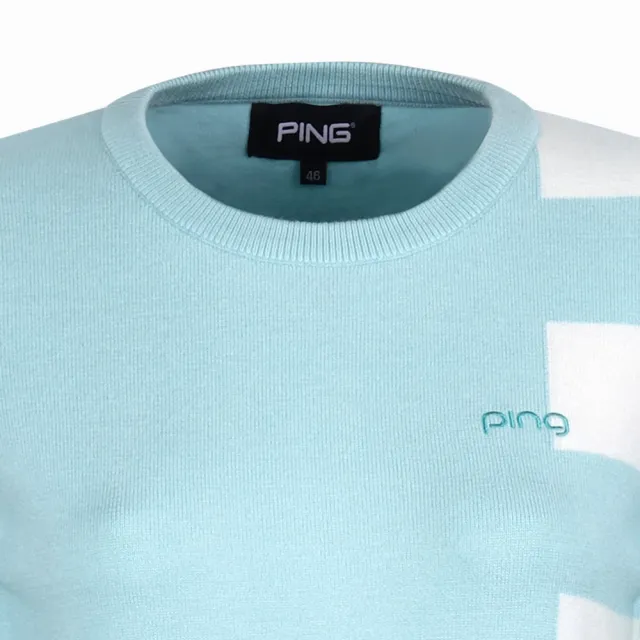 【PING】女款圓領長袖線衫毛衣-淺綠(GOLF/高爾夫球衫/RH23220-43)