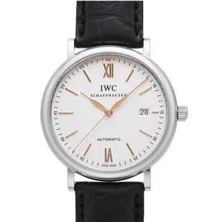 【IWC 萬國錶】萬國錶 Portofino柏濤菲諾經典皮帶腕錶x白面x40mm(IW356517)