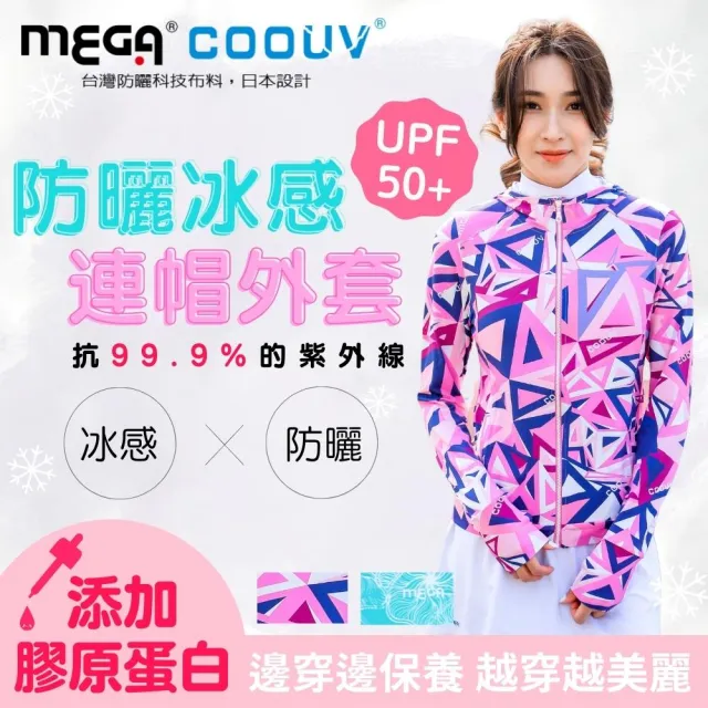 【Mega coouv】防曬冰感外套 新升級膠原蛋白款 UV-F410(膠原蛋白外套 防曬外套 涼感外套 連帽外套)