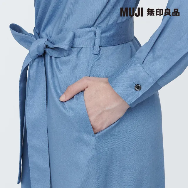 【MUJI 無印良品】女嫘縈混聚酯纖維長袖洋裝(共3色)
