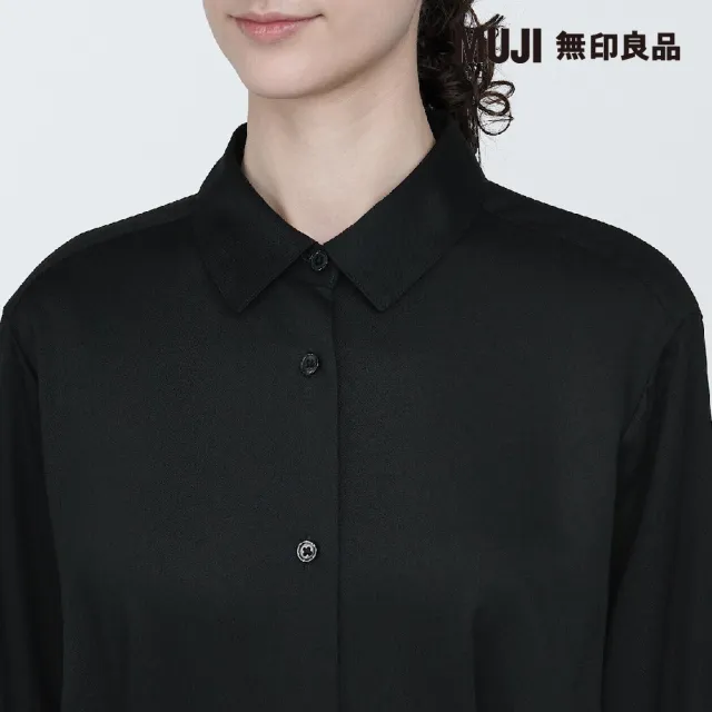 【MUJI 無印良品】女嫘縈混聚酯纖維長袖洋裝(共3色)