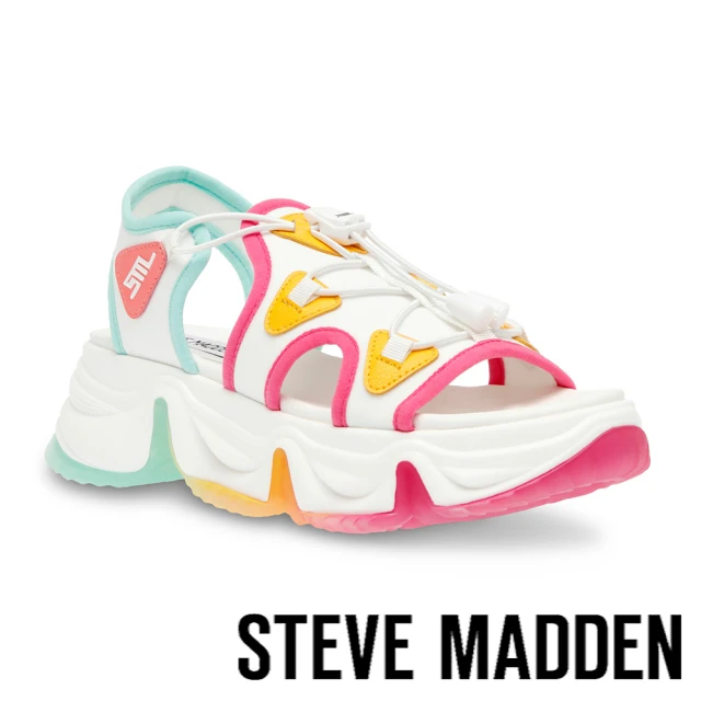 STEVE MADDEN CHIVALRY 抽繩厚底涼鞋(彩色)