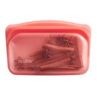 【美國Stasher】白金矽膠密封袋/食物袋/收納袋-長形(紅)