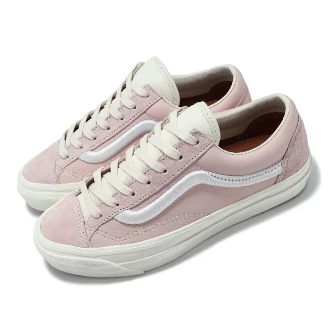 VANS】休閒鞋Old Skool Reissue 36 男鞋女鞋粉白麂皮皮革鬆餅格紋板鞋