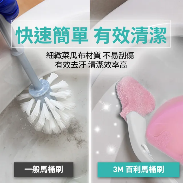 【3M】百利替換式馬桶刷升級款-1柄4刷頭(薰衣草/香檸/無香 可任選)