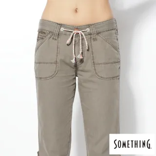 【SOMETHING】女裝 NATURAL EASY JEAN綁帶休閒褲(灰褐色)