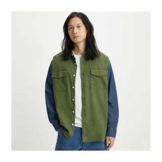 【LEVIS 官方旗艦】男款 Oversize寬鬆版拼接牛仔襯衫外套 上衣 熱賣單品 A5724-0001