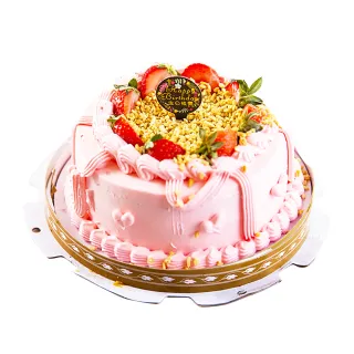 【樂活e棧】母親節造型蛋糕-粉紅華爾滋蛋糕6吋1顆(母親節 蛋糕 手作 水果)