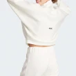 【adidas 愛迪達】W Z.N.E. QZ 女款 白色 休閒 立領 半襟衫 拉鍊 上衣 長袖 IS3898