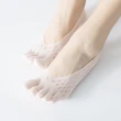 【89 zone】日系透氣矽膠蕾絲 女襪 隱形襪 淺口襪 五指襪 絲襪 1 雙(梅花款黑/白/灰)