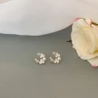 【MISS KOREA】韓國設計S925銀針氣質花朵珍珠美鑽C型耳釘 耳環(S925銀針耳環 花朵耳環 C型耳環)