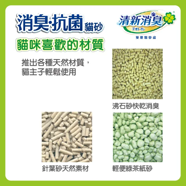 【Unicharm Pet清新消臭】消臭抗菌貓砂2L(沸石砂/紙砂/消臭大師/雙層貓砂)