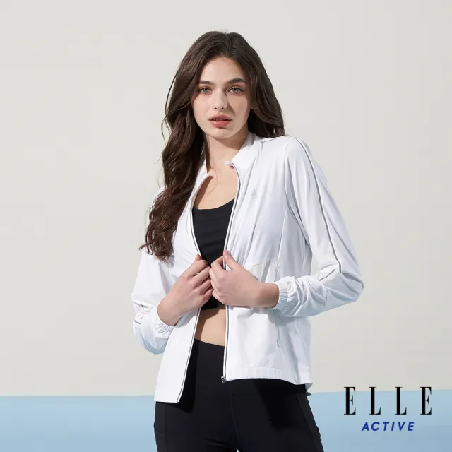 【ELLE ACTIVE】女款 涼感冰絲立領外套-白色(EA24M2W6103#90)