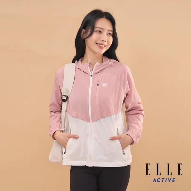 ELLE ACTIVE 女款 抗uv防曬透氣連帽外套-粉紅色(EA24M2W6102#72)