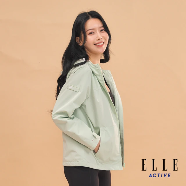 【ELLE ACTIVE】女款 防潑水防風連帽外套-淺綠色(EA24M2W6101#41)