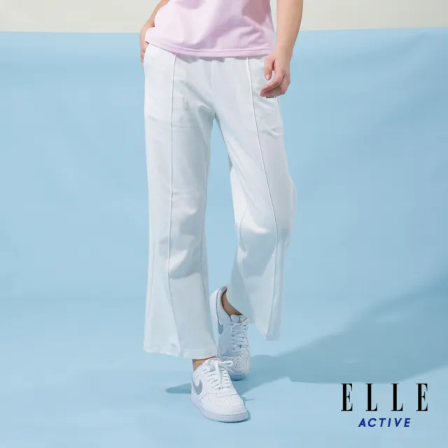 【ELLE ACTIVE】女款 修身小喇叭長褲/寬褲-白色(EA24S2W3404-90)