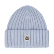 【MONCLER】春夏新款 品牌LOGO 羊毛毛帽-淺藍色(ONE SIZE)