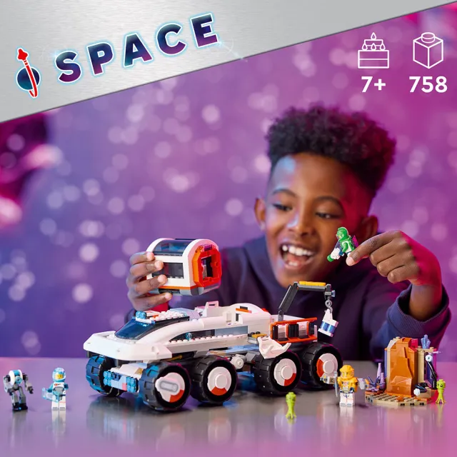 【LEGO 樂高】城市系列 60432 指揮探測車和起重裝載機(兒童玩具 STEM科學教育 太空玩具)