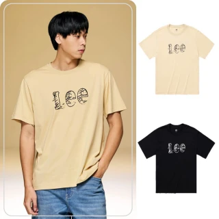 【Lee 官方旗艦】男裝 短袖T恤 / 素描風LOGO 共2色 舒適版型(LB402021184 / LB402021K11)