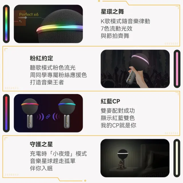 【TME騰訊音樂】周同學音樂星球音響麥克風公仔限定款(握在手裡的行動KTV 藍牙無線K歌麥克風)