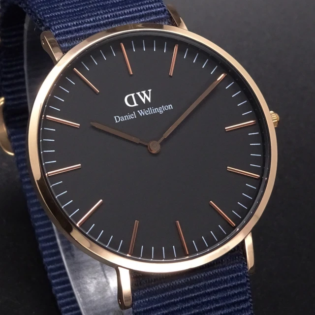 Daniel Wellington Daniel Wellington帆布風格時尚腕錶黑+帆布藍-40mm-DW00100277