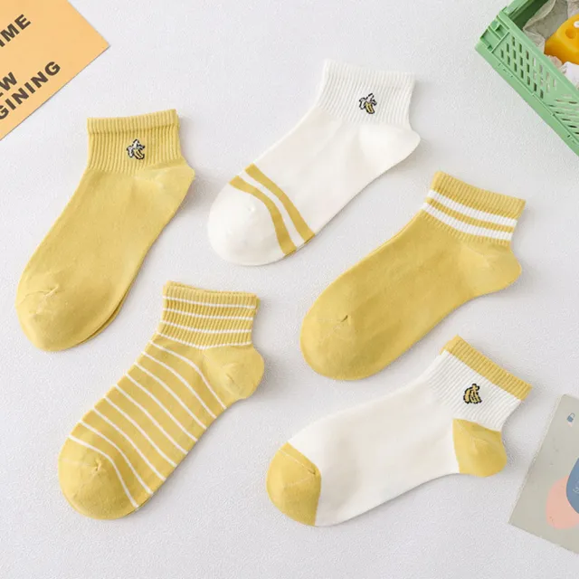 【Socks Form 襪子瘋】香蕉芭娜娜日系棉質短襪/踝襪/棉襪/船型襪/女襪(5色)