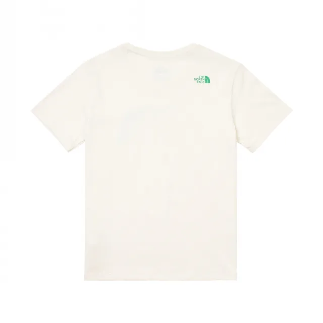 【The North Face】北臉 上衣 女款 短袖上衣 運動 寬鬆 W COLOR COMBO LOGO SS TEE 米白 NF0A88G8QLI