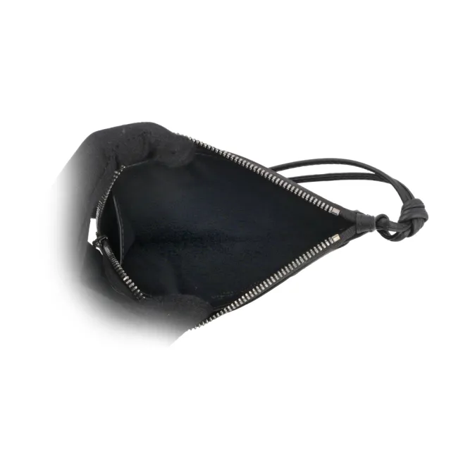 【BOTTEGA VENETA 寶緹嘉】L 型銀色拉鍊小牛皮編織附鑰匙釦卡包/零錢包(黑色)