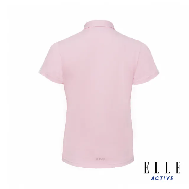 【ELLE ACTIVE】女款 休閒拼接短袖POLO衫-粉色(EA24M2W1103#72)