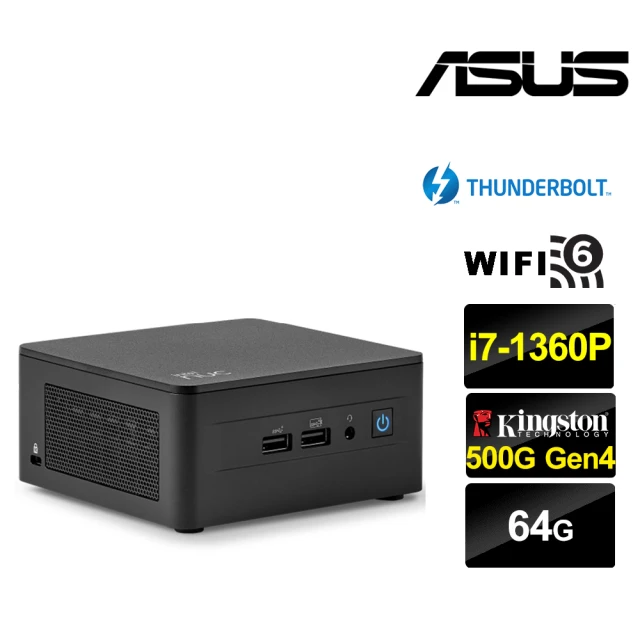 ASUS 華碩ASUS 華碩 NUC i7十二核{朧月悍將} 迷你電腦(i7-1360P/64G/500G M.2)