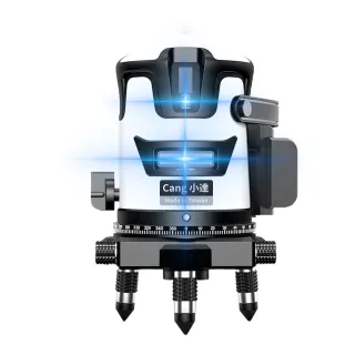 【cang小達】水平儀（藍光5線數顯鋁箱款）LED電量顯示自動調平打斜線(水平儀/雷射水平儀)