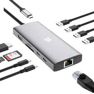 【ZA喆安電競】10合1 Type C Hub多功能擴充USB轉接器(M1/M2 MacBook/平板 Type-C Hub電腦周邊)