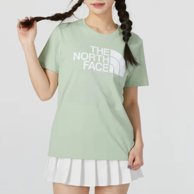 【The North Face】北臉 上衣 女款 短袖上衣 運動 透氣 W FOUNDATION LOGO SS TEE 綠 NF0A89QUI0G