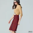 【iROO】不規則條紋設計中長裙