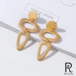【RJ New York】幾何圈圈鏤空三串時尚耳環(2色可選)