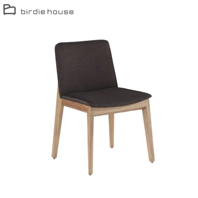 【柏蒂家居】傑佛瑞黑色皮革實木餐椅/休閒洽談椅
