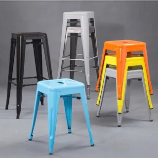 【藍色的熊】LOFT工業風鐵皮椅 61cm 5張(加厚版 吧台椅 鐵皮椅 餐椅 高腳椅 工作椅  吧椅)