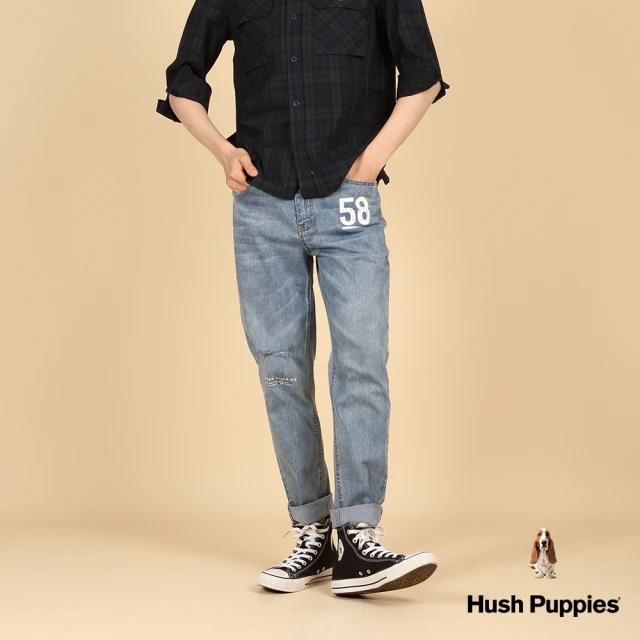 Hush Puppies 男裝 上衣 素色Q版刺繡漁夫帽狗短