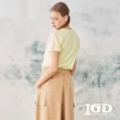 【IGD 英格麗】速達-網路獨賣款-純棉連袖圓領上衣(黃色)