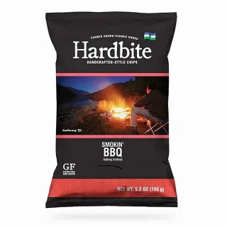 【加拿大HARDBITE】煙燻BBQ風味洋芋片150G(鷹嘴豆 餅乾 洋芋片 蘇打餅)