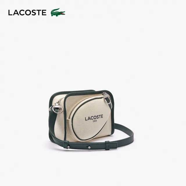 【LACOSTE】包款-網球風帆布小包(雙11限定 1111 白色)