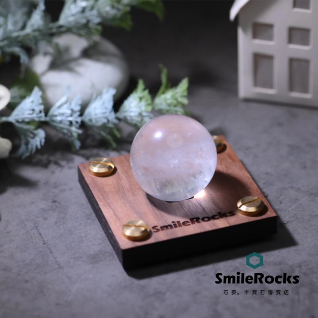 【SmileRocks 石麥】白水晶球 直徑3.3cm No.050240312(附SmilePad 6X6底板)