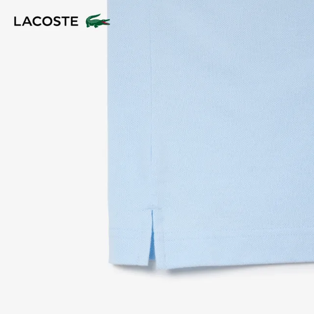 【LACOSTE】男裝-經典修身短袖Polo衫(天空藍)