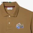 【LACOSTE】男裝-棉質網眼徽章短袖Polo衫(咖啡色)