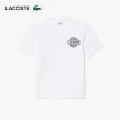 【LACOSTE】男裝-雙面文字logo印花厚磅純棉短袖T恤(白色)