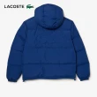 【LACOSTE】男裝-鱷魚車紋防水羽絨外套(藍色)